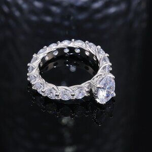 Shiny Circle Zircon Filled Bling Oval BeautifulWedding Rings for Women, INDN8293